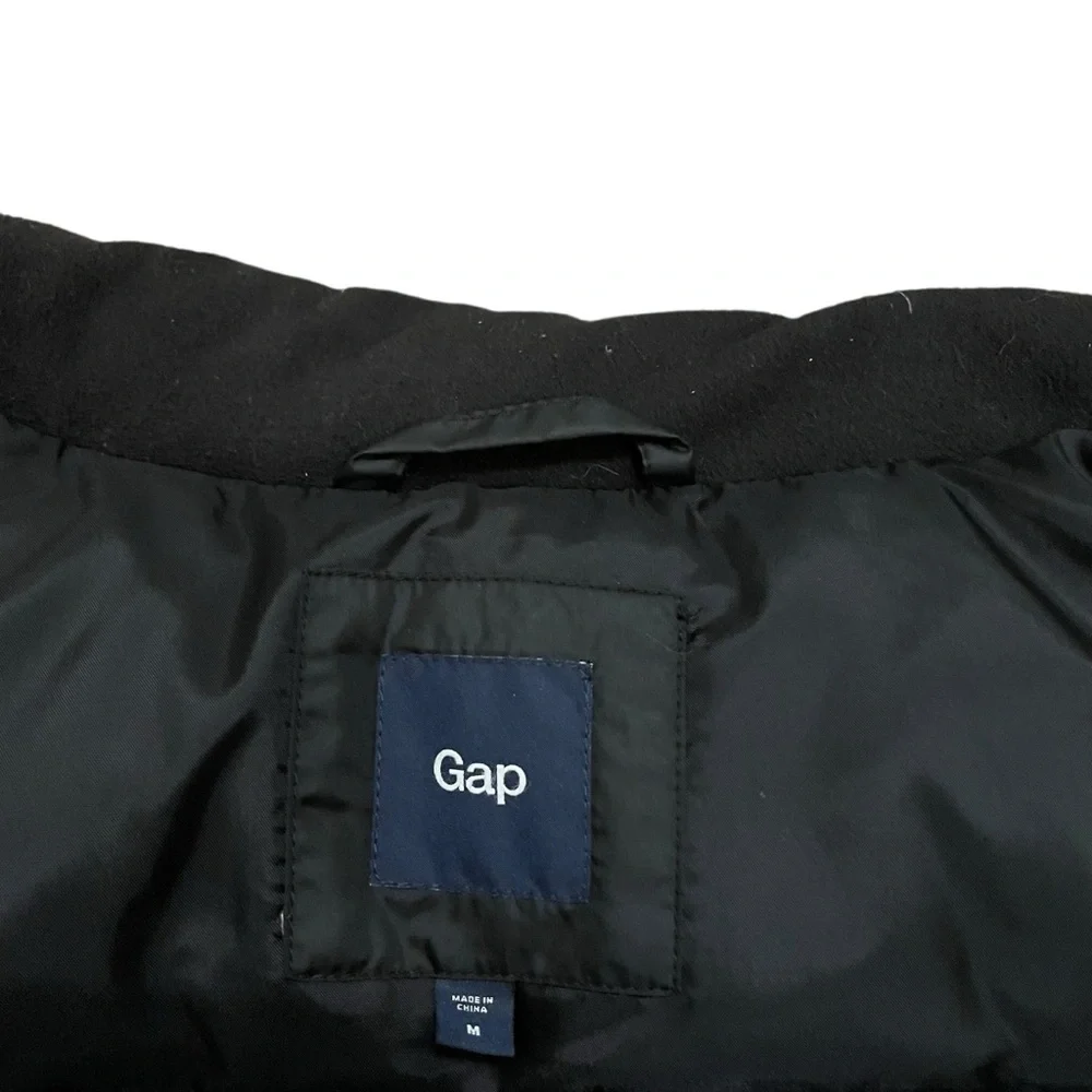 GAP Vintage 2009 Black Down Filled Puffer Vest Packable Hood Y2K Size Medium